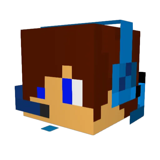 RougeWAN Minecraft avatar head, 3D render