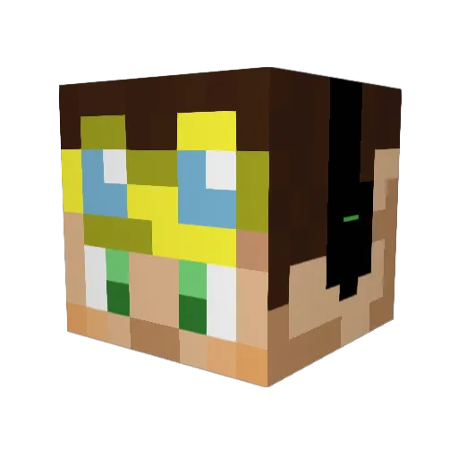 Rougerrot Minecraft avatar head, 3D render