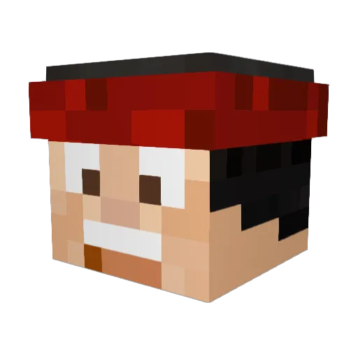 RoughButInspired Minecraft avatar head, 3D render
