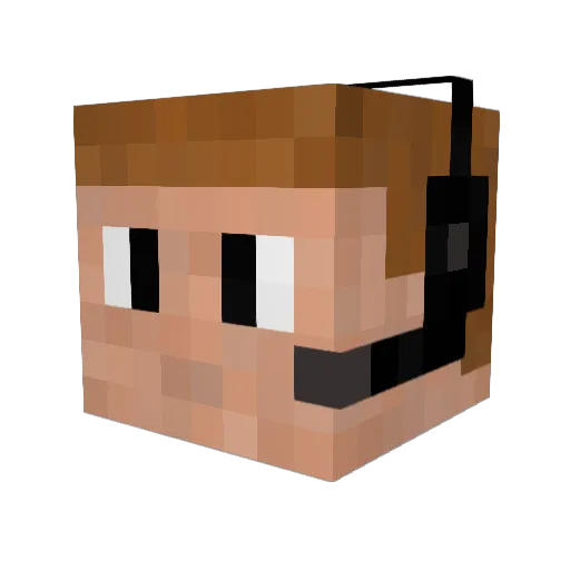Roukie Minecraft avatar head, 3D render