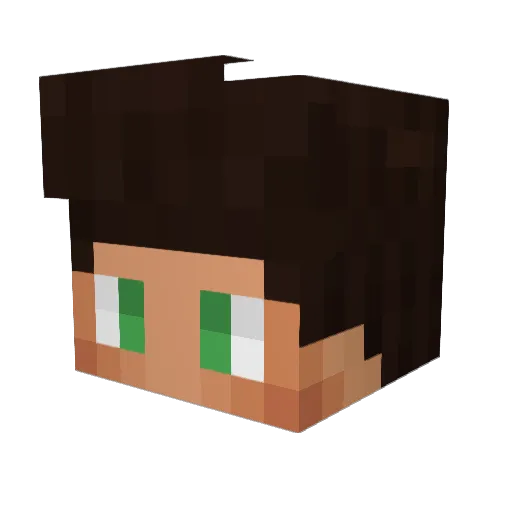 Roukmoute_ Minecraft avatar head, 3D render