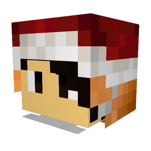 Round_Mango Minecraft avatar head, 3D render