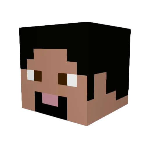 Rouque Minecraft avatar head, 3D render