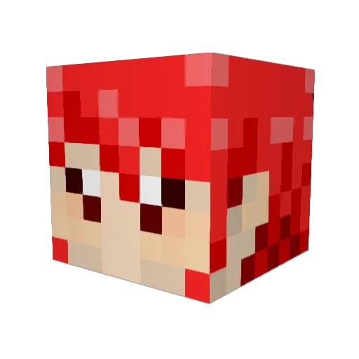 Roushisho Minecraft avatar head, 3D render