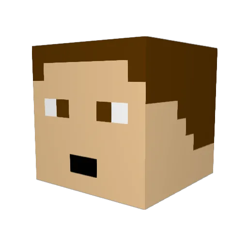 Rousy_ Minecraft avatar head, 3D render