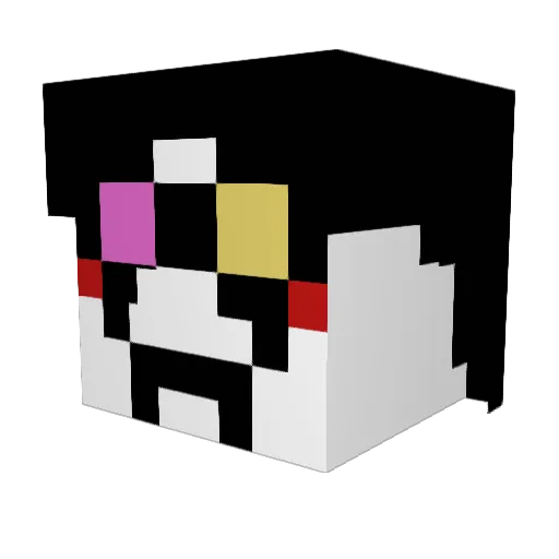 Rouxl Minecraft avatar head, 3D render