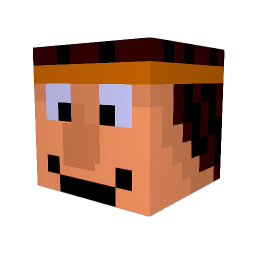Rouzey34 Minecraft avatar head, 3D render