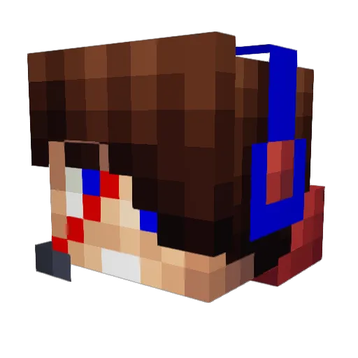 Row Minecraft avatar head, 3D render