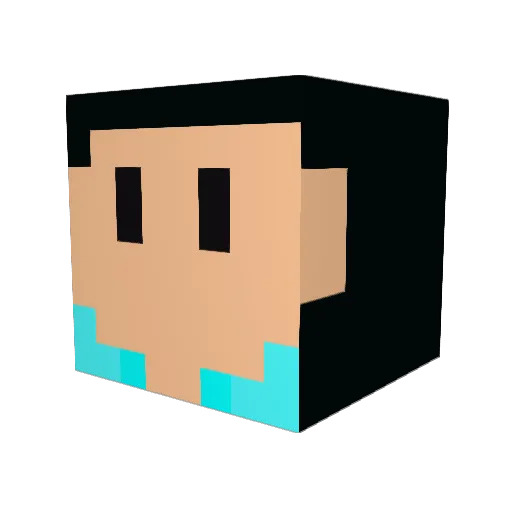 RowRyu Minecraft avatar head, 3D render
