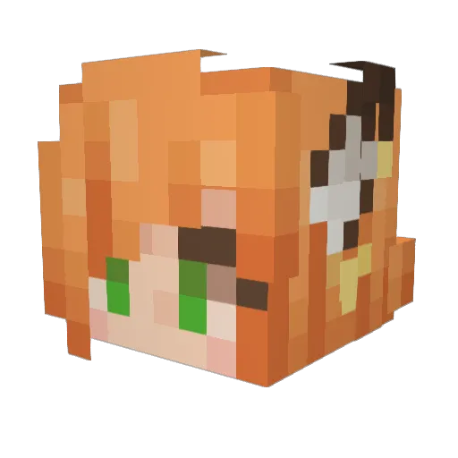 Rowam_R Minecraft avatar head, 3D render