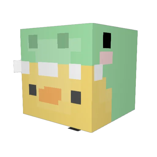 Rowdykay Minecraft avatar head, 3D render
