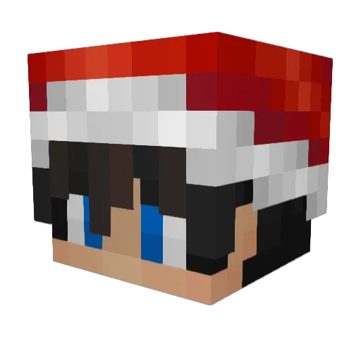 Rowjk_TV_ Minecraft avatar head, 3D render