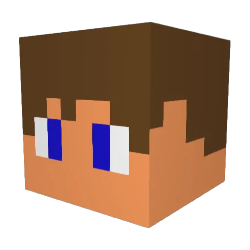 Rowky Minecraft avatar head, 3D render