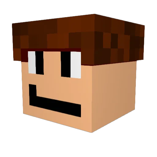 RoxYV Minecraft avatar head, 3D render