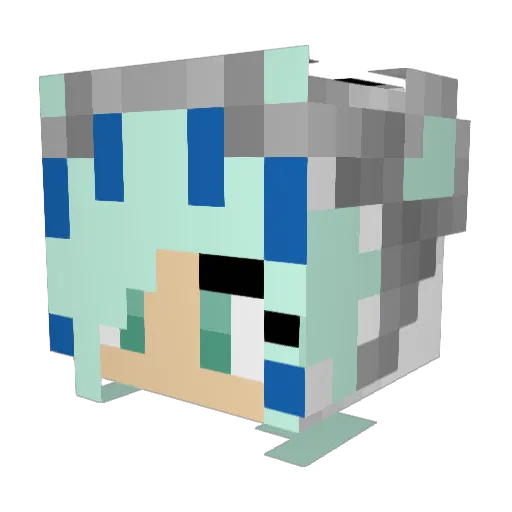 Rox_Dragon Minecraft avatar head, 3D render
