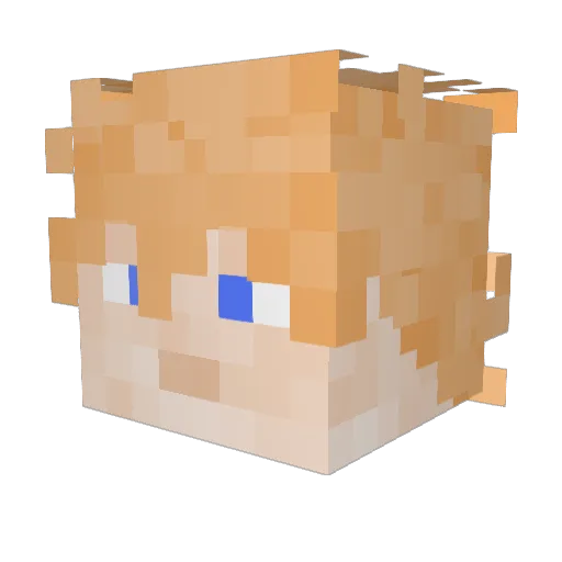 RoxasLoveloss Minecraft avatar head, 3D render