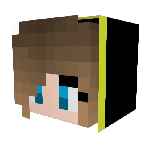 RoxasTheKey Minecraft avatar head, 3D render