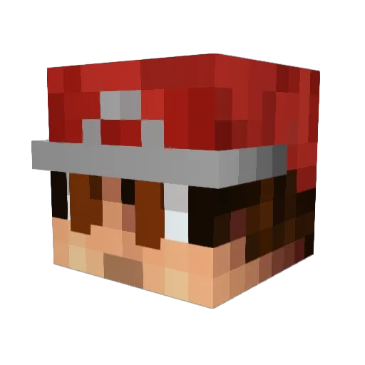 RoxasWan Minecraft avatar head, 3D render