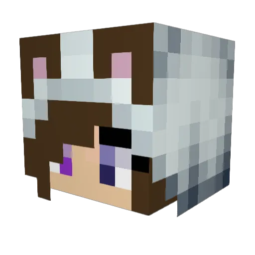 Roxeena Minecraft avatar head, 3D render
