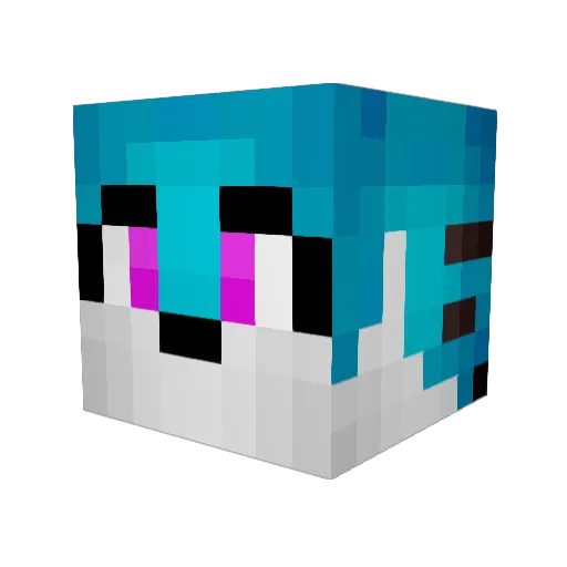 RoxelloX Minecraft avatar head, 3D render