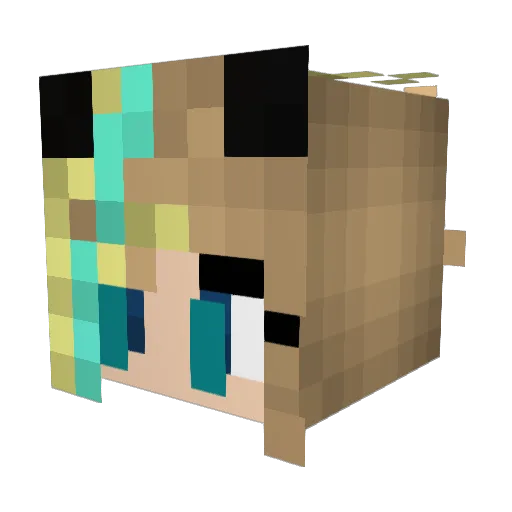 RoxiFoxy Minecraft avatar head, 3D render