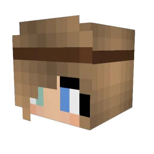 Roxje Minecraft avatar head, 3D render