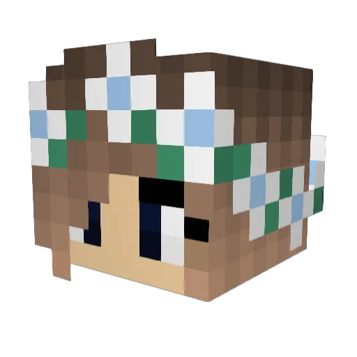 RoxyDeluxe Minecraft avatar head, 3D render