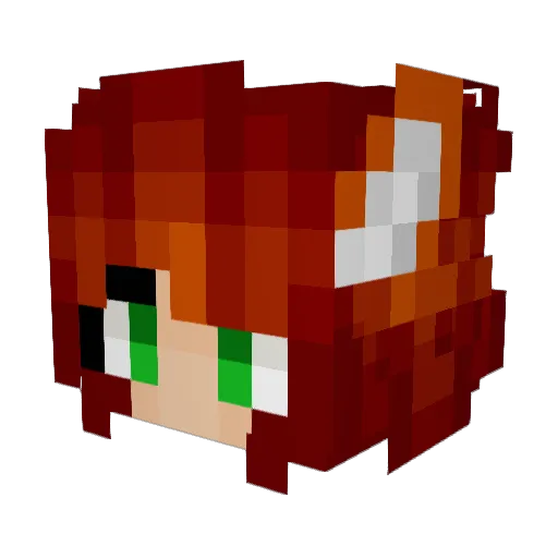 RoxyFoxy_ Minecraft avatar head, 3D render