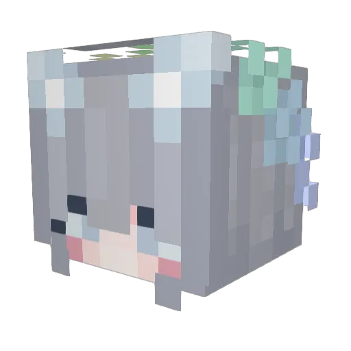 RoxySol Minecraft avatar head, 3D render