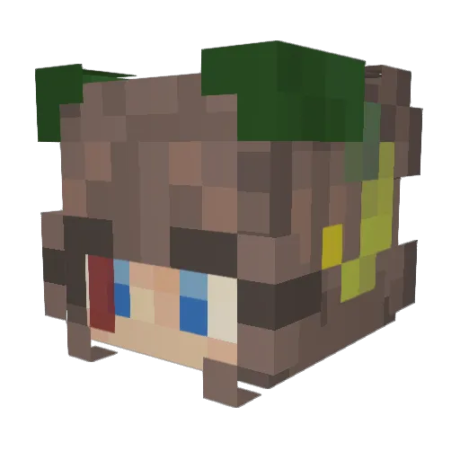 Roxyjko Minecraft avatar head, 3D render