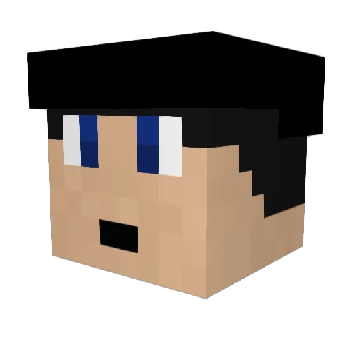 RoyTT Minecraft avatar head, 3D render