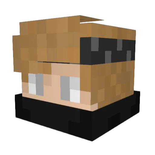 RoyTries Minecraft avatar head, 3D render