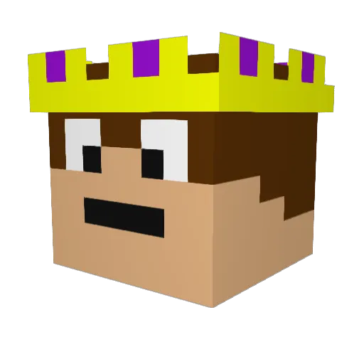 RoyalGman Minecraft avatar head, 3D render