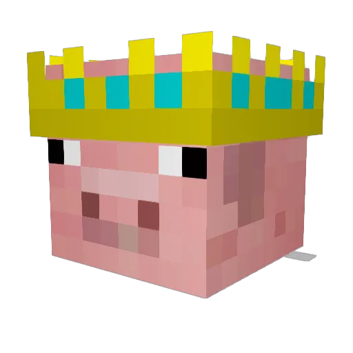 RoyalPiggy Minecraft avatar head, 3D render