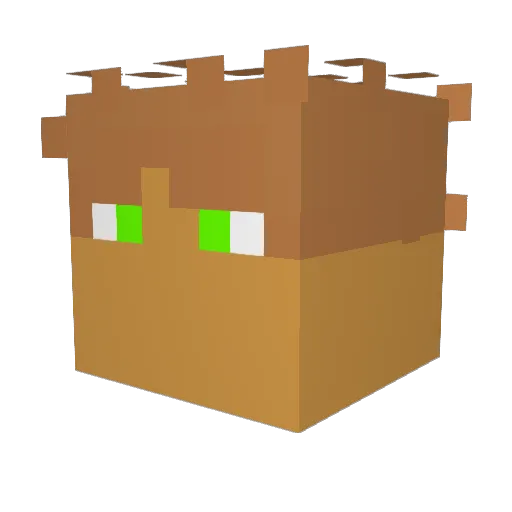RoyalRiv Minecraft avatar head, 3D render