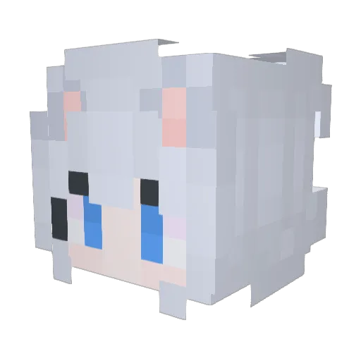 Royal_grey_cat Minecraft avatar head, 3D render