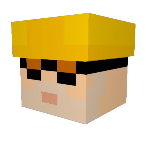 Royalnaga Minecraft avatar head, 3D render