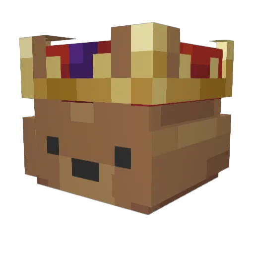 Royalty Minecraft avatar head, 3D render