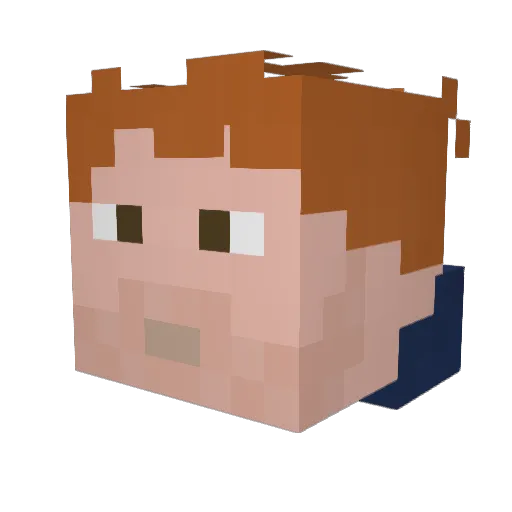 RoyinBrun Minecraft avatar head, 3D render