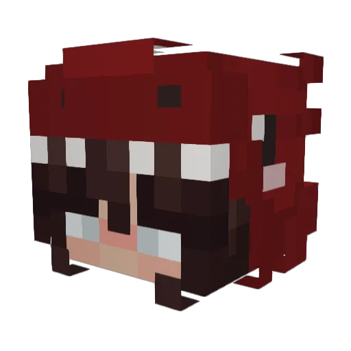 Royshee Minecraft avatar head, 3D render