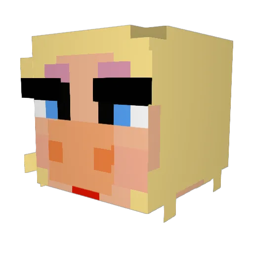 Rozipop Minecraft avatar head, 3D render