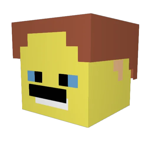 Rozproszony Minecraft avatar head, 3D render