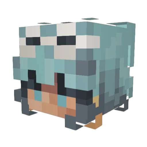 RpgShotgun Minecraft avatar head, 3D render