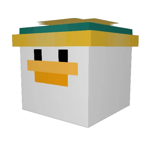 Rqly Minecraft avatar head, 3D render