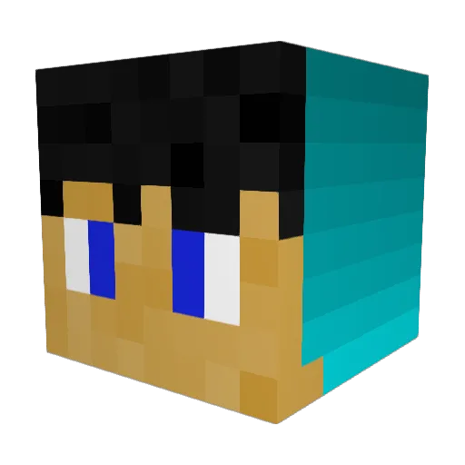 Rqnny Minecraft avatar head, 3D render