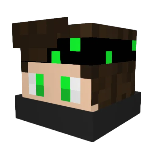 Rqphi Minecraft avatar head, 3D render