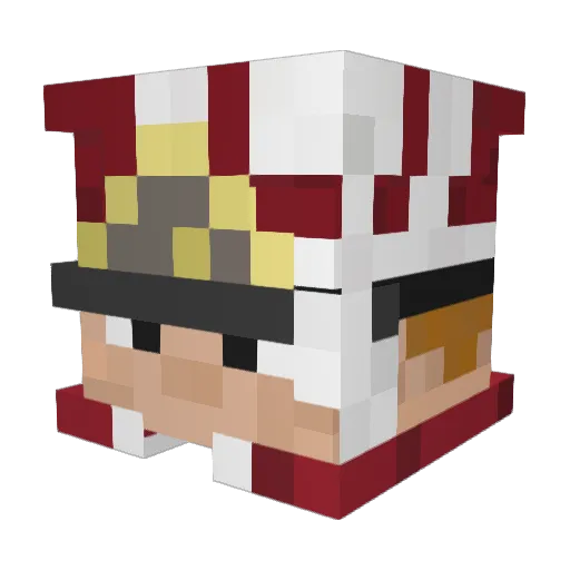 Rqport Minecraft avatar head, 3D render
