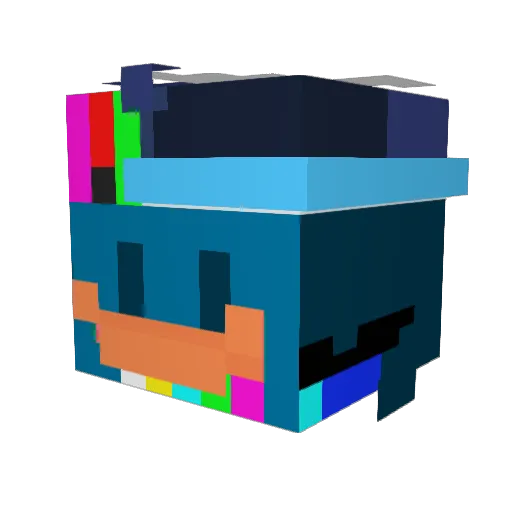 Rqueue Minecraft avatar head, 3D render