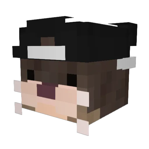 Rraml Minecraft avatar head, 3D render