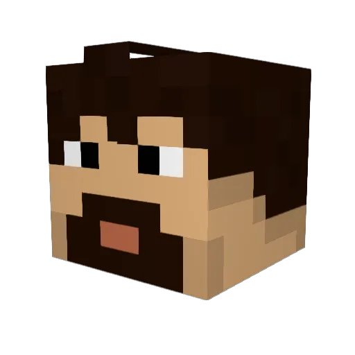 Rrudee Minecraft avatar head, 3D render